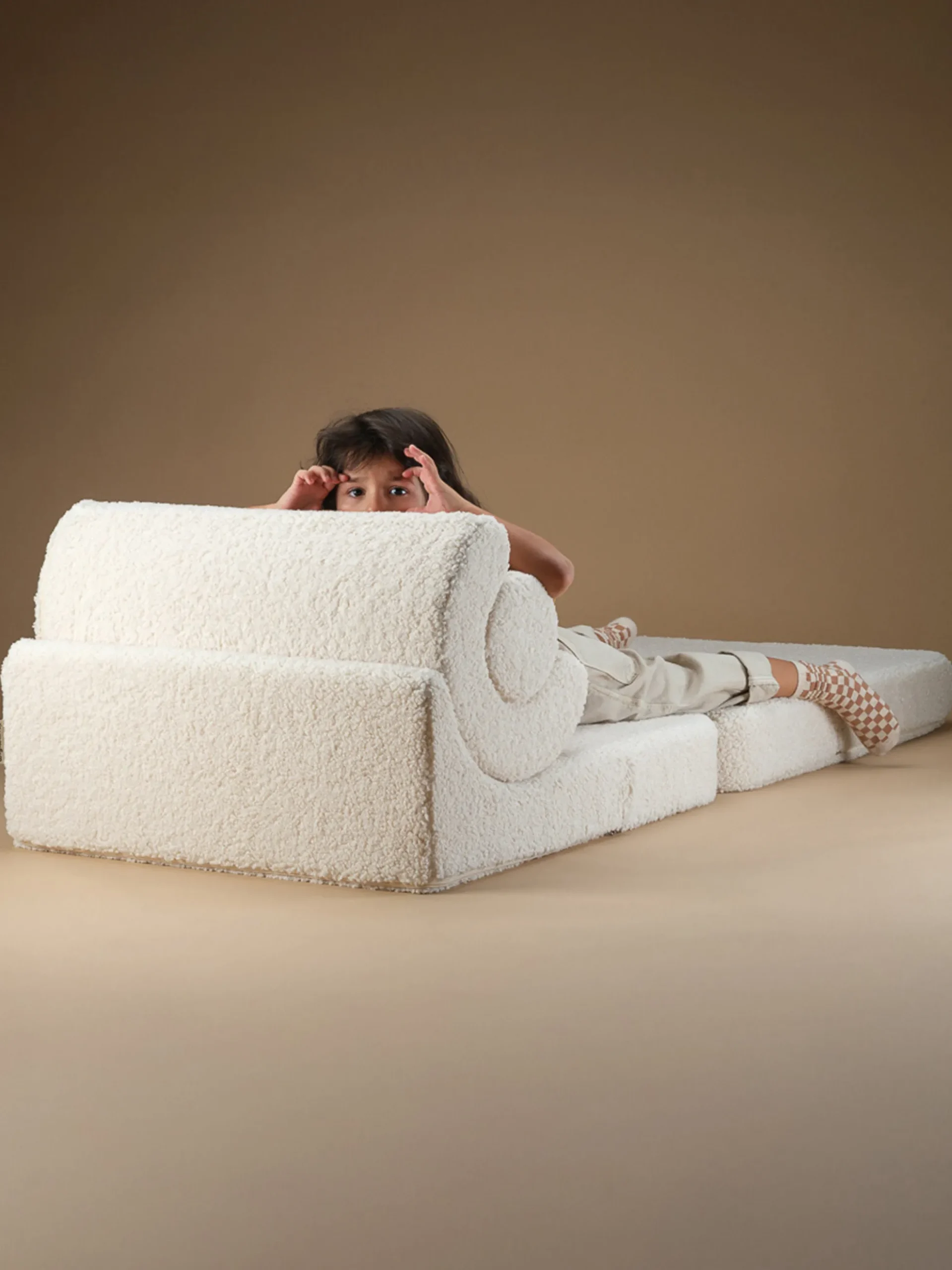 Poltrona pieghevole per bambini in teddy fatta a mano Flipster