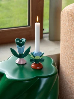 Portacandele dipinto a mano Blume