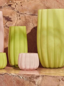 Portacandele in vetro soffiato Melon