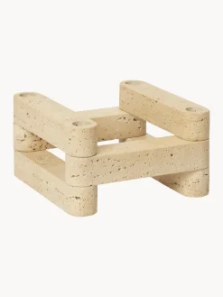 Portacandele modulare in travertino Newel