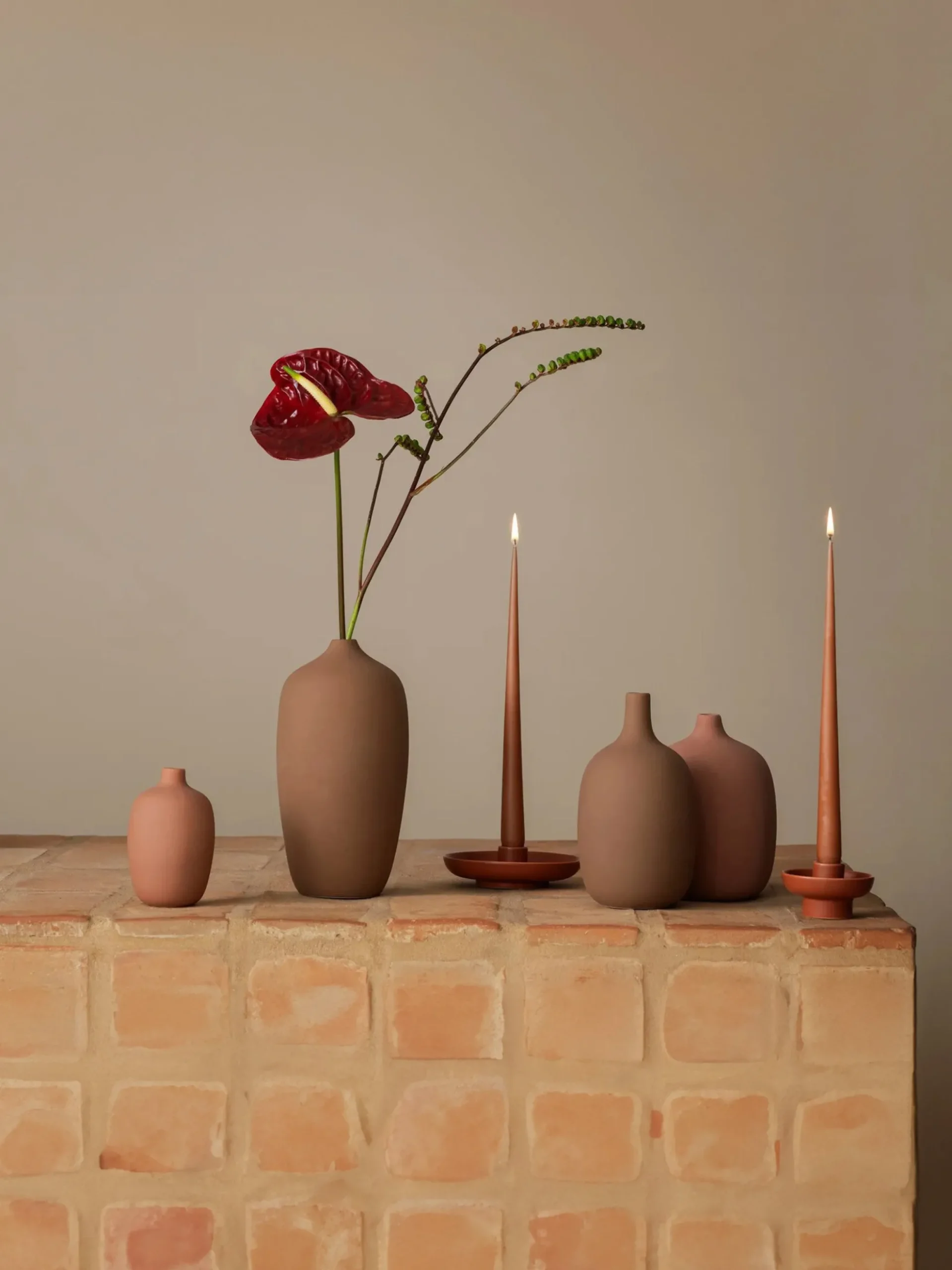 Portacandele in ceramica Vela