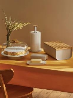 Portapane con coperchio in legno di bambù Mattina