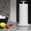 Portarotolo da cucina con decoro in legno di bambù Mattina