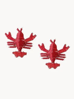 Portatovaglioli con perle di vetro Lobster 2 pz