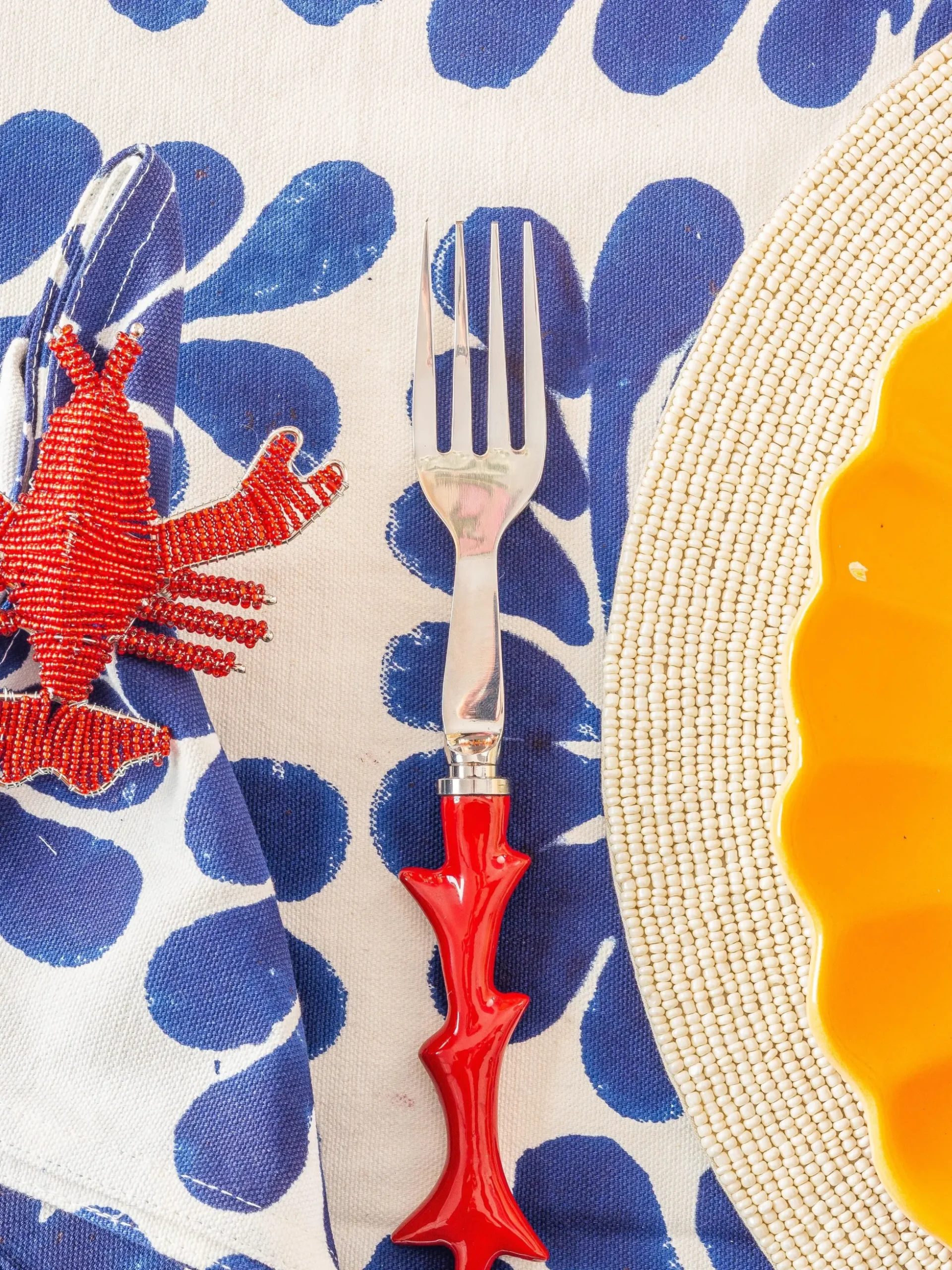 Portatovaglioli con perle di vetro Lobster 2 pz