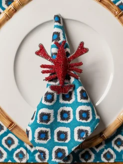 Portatovaglioli con perle di vetro Lobster 2 pz