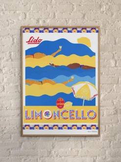 Poster Hello Bonjour - En Vacances Limoncello