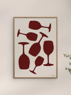 Poster Tara Royle - Abstract Wine Glasses