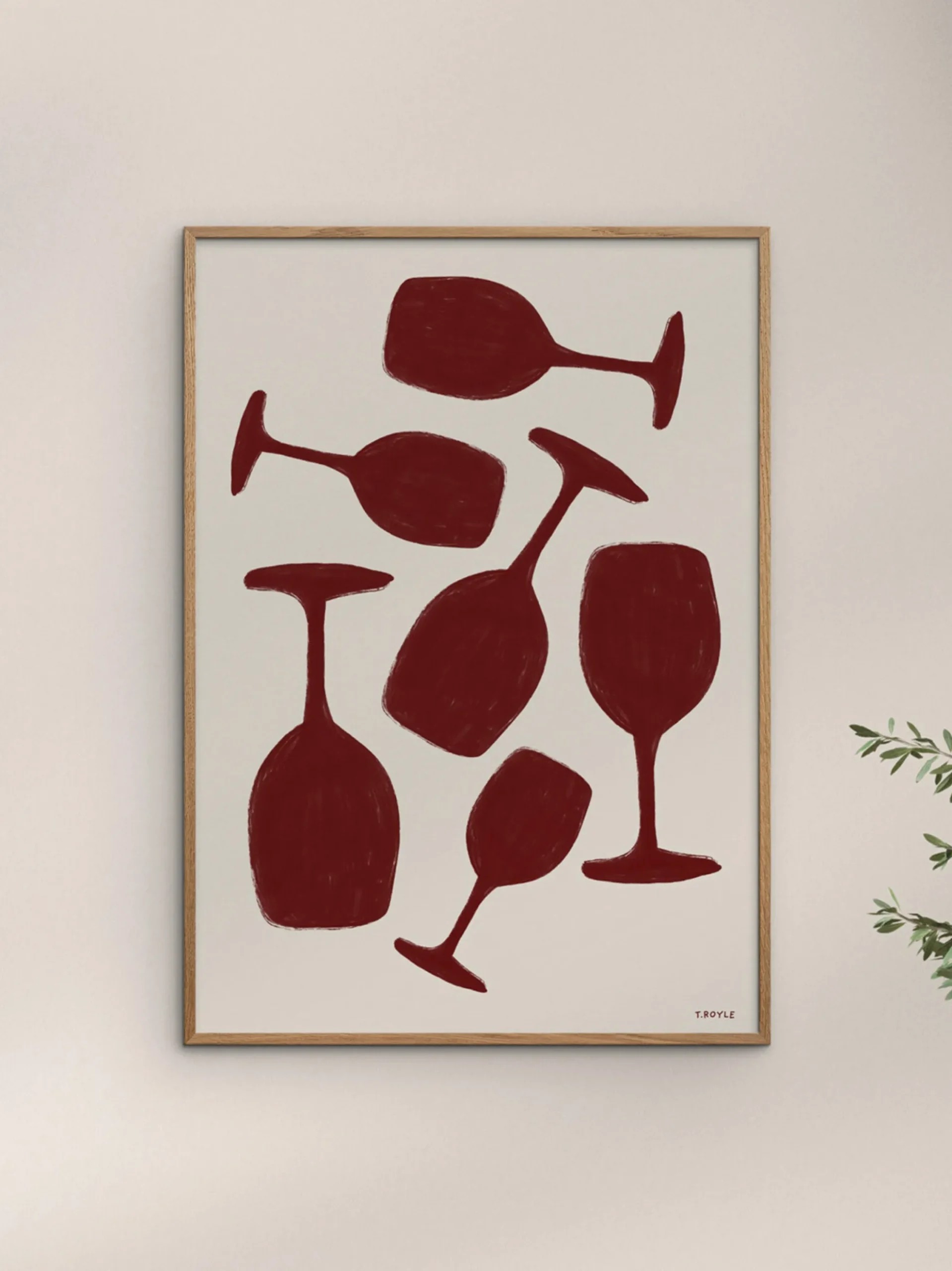 Poster Tara Royle - Abstract Wine Glasses