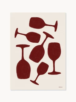 Poster Tara Royle - Abstract Wine Glasses