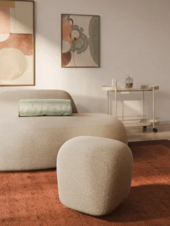Pouf alto in bouclé Wolke