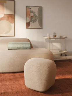 Pouf alto in bouclé Wolke