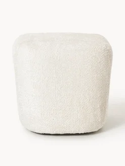 Pouf alto in teddy bouclé Wolke