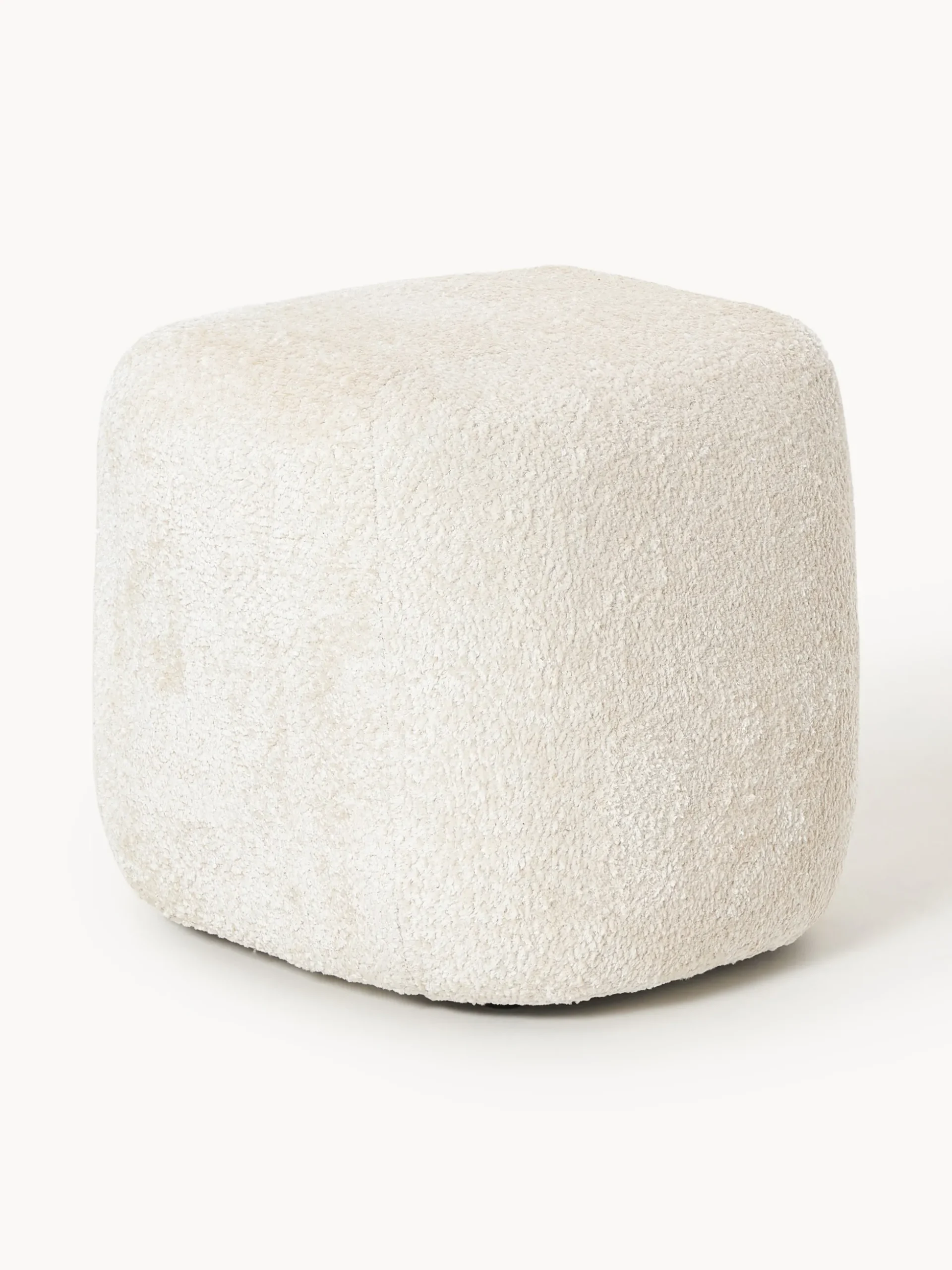Pouf alto in teddy bouclé Wolke