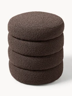 Pouf contenitore imbottito in bouclé Alto