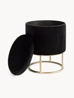 Pouf contenitore in velluto con spazio di conservazione Polina