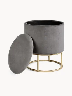 Pouf contenitore in velluto con spazio di conservazione Polina