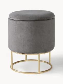 Pouf contenitore in velluto con spazio di conservazione Polina