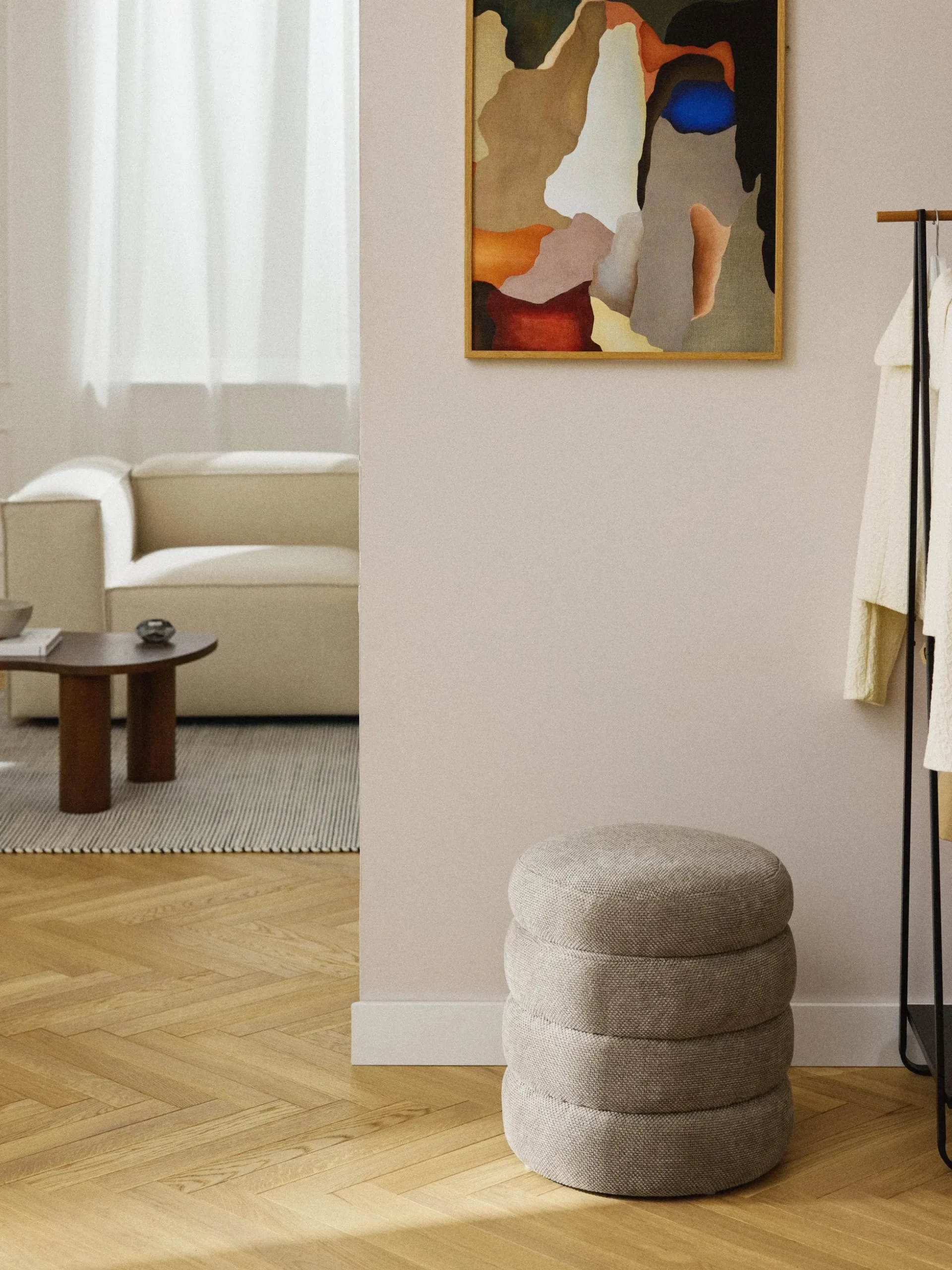Pouf imbottito con contenitore Alto
