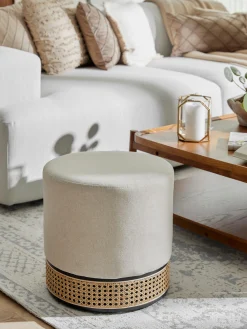 Pouf imbottito con intreccio viennese Mara