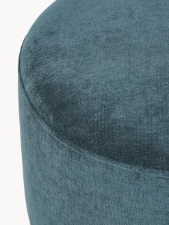Pouf imbottito con piedini a sfera effetto marmo Lino