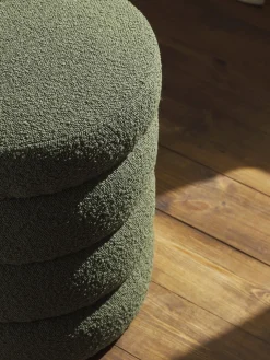 Pouf imbottito in bouclé Alto