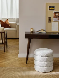 Pouf imbottito in teddy con contenitore Alto