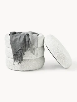 Pouf imbottito in teddy con contenitore Alto