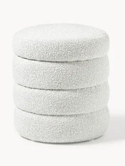 Pouf imbottito in teddy con contenitore Alto
