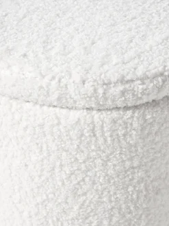 Pouf imbottito in tessuto teddy con vano contenitore Alida