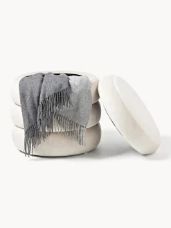 Pouf imbottito in velluto con contenitore Alto