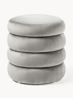 Pouf imbottito in velluto con contenitore Alto