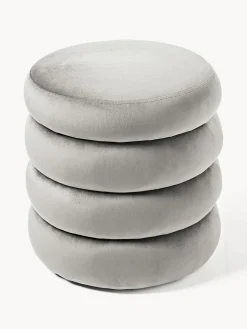 Pouf imbottito in velluto con contenitore Alto