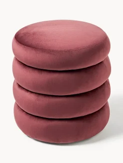 Pouf imbottito in velluto con contenitore Alto