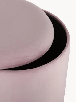Pouf imbottito in velluto con vano contenitore Polina