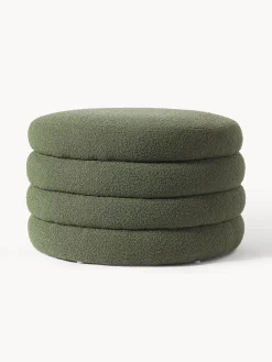 Pouf imbottito XLin bouclé con vano contenitore Alto