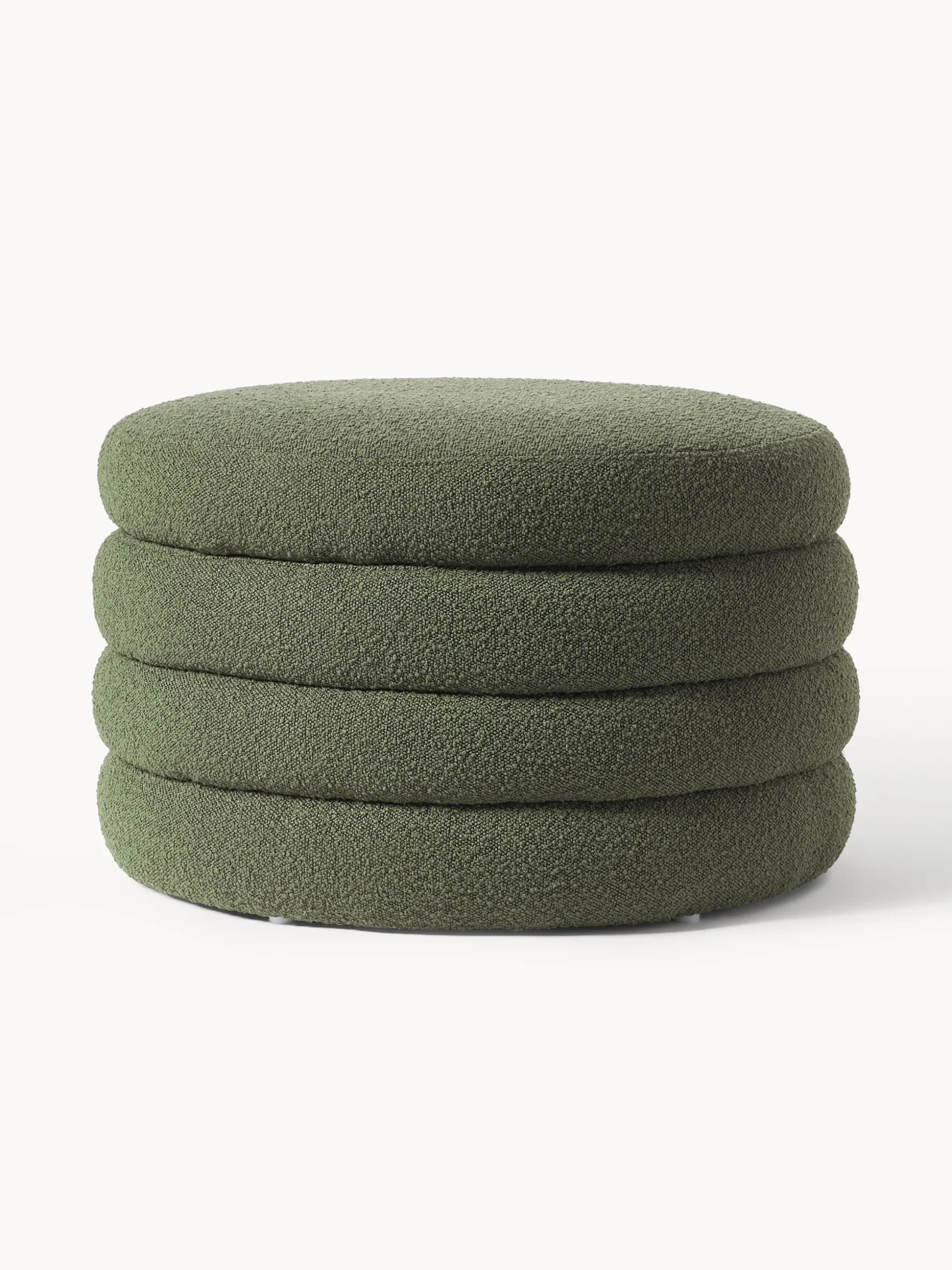 Pouf imbottito XLin bouclé con vano contenitore Alto