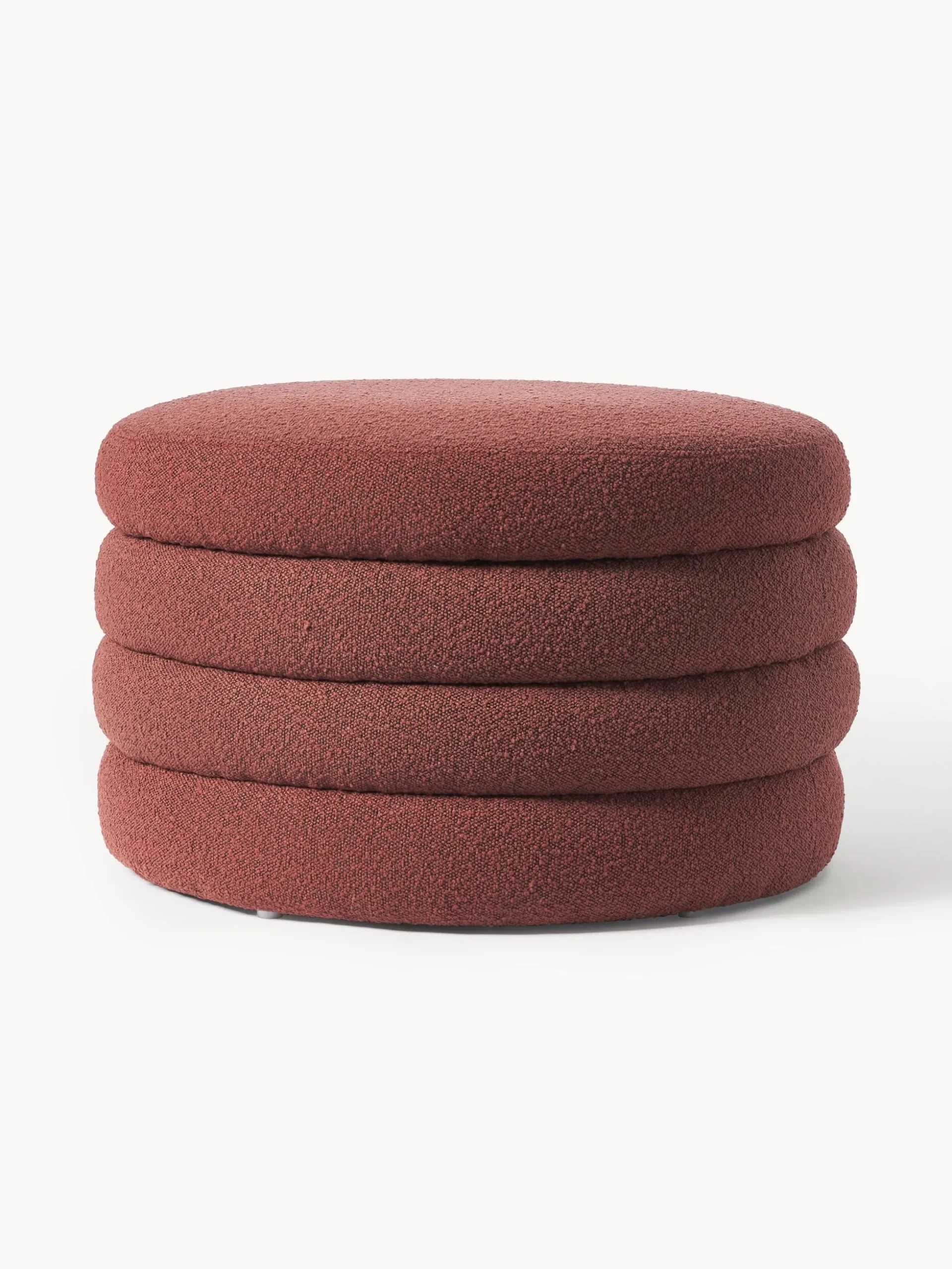 Pouf imbottito XLin bouclé con vano contenitore Alto