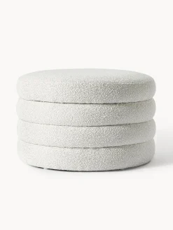 Pouf imbottito XLin bouclé con vano contenitore Alto