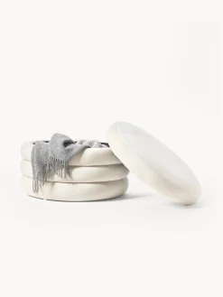 Pouf imbottito XLin velluto con vano contenitore Alto