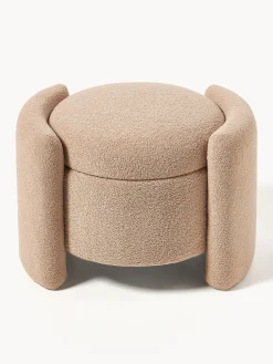 Pouf in teddy con spazio contenitore Benji
