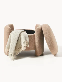Pouf in teddy con spazio contenitore Benji