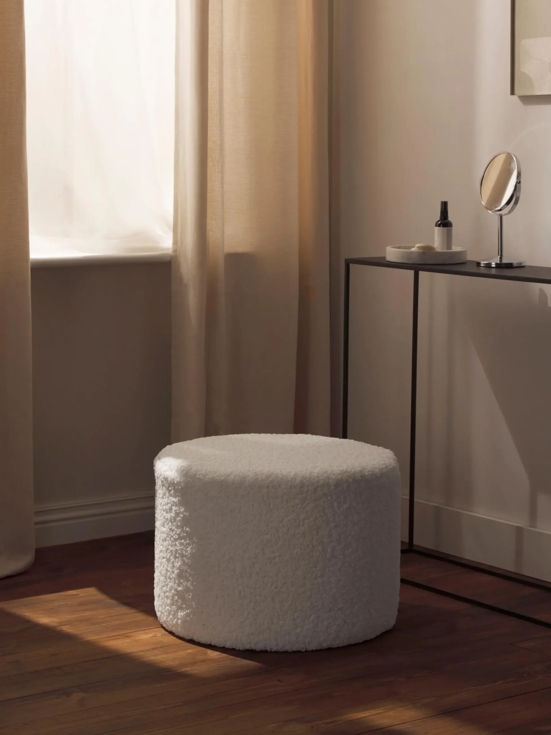 Pouf in teddy Daisy