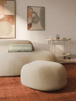 Pouf ovale in bouclé Wolke
