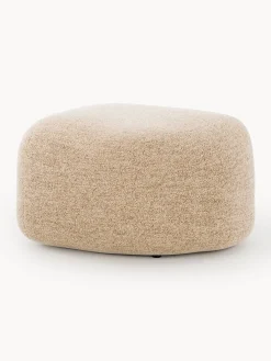 Pouf ovale in bouclé Wolke