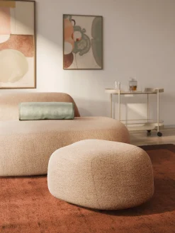 Pouf ovale in bouclé Wolke