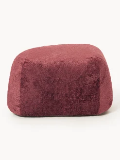 Pouf ovale in teddy bouclé Wolke