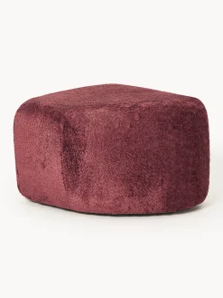 Pouf ovale in teddy bouclé Wolke