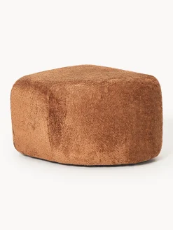 Pouf ovale in teddy bouclé Wolke