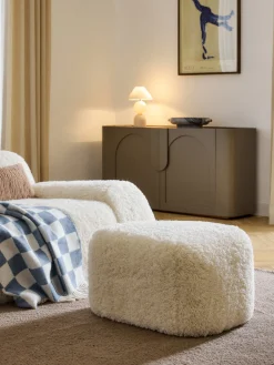 Pouf ovale in teddy Wolke